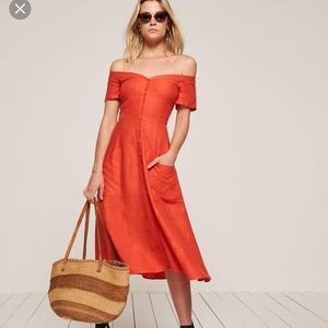 Reformation red Mariposa dress Sz 2 NWT
